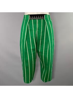 KAPITAL Size S Green White Stripe Casual Pants